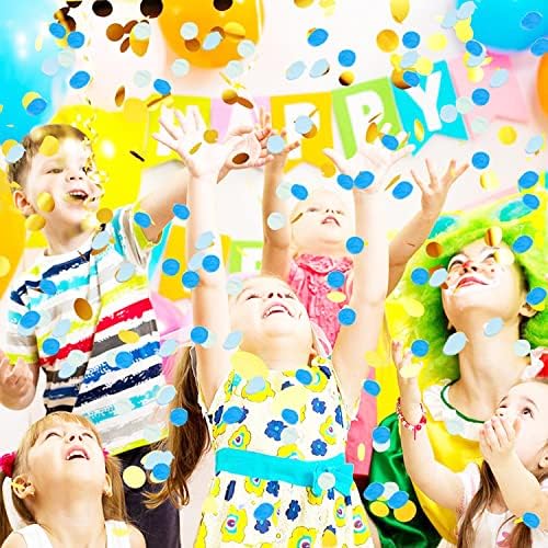 8 PCS Confetti Poppers Cannons for Gender Reveal Wedding Birthday Graduation Baby Shower Anniversary Christmas New Year's Kids Fun Party Supplies Decorations and Favors (Blue + Gold)