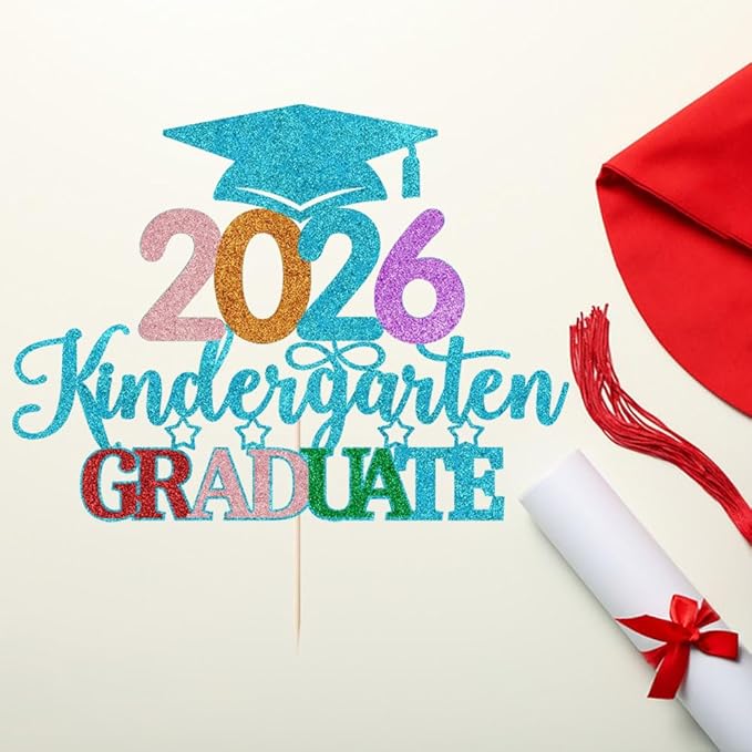 Kindergarten Grad Cake Topper,2026 Graduation Cake Topper,Peace Out Kindergarten Next Stop 1st Grade cake Decorations,2026Kindergarten Graduation Party Decorations Supplies