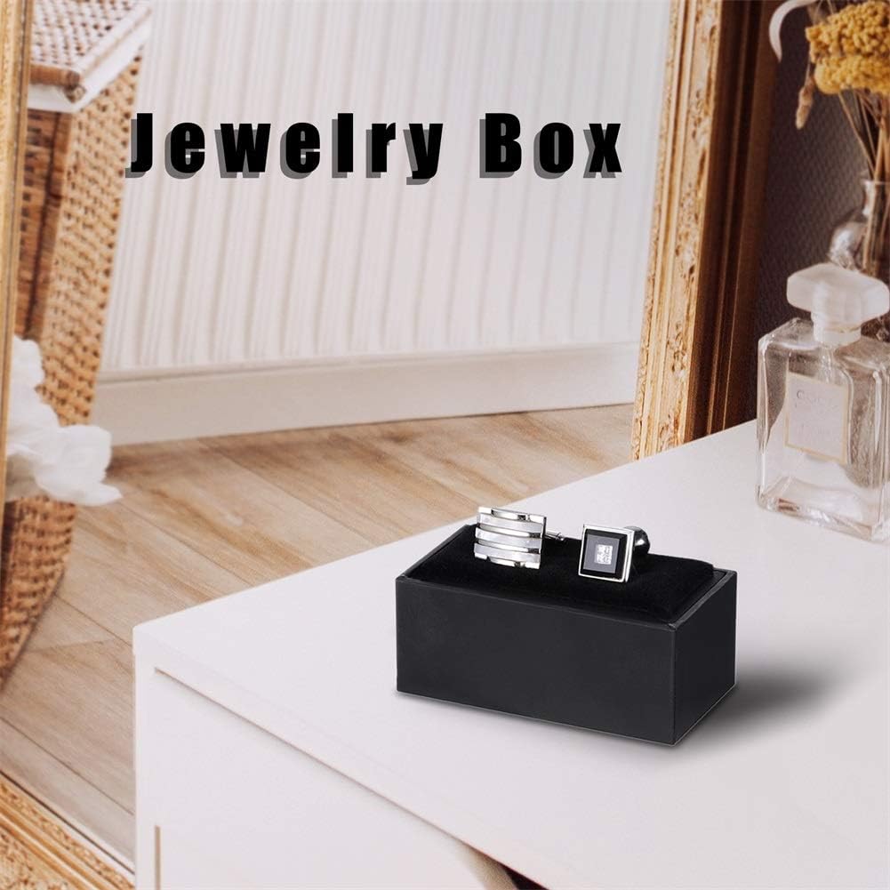 HooAMI Cufflink Box Tie Clip Bar Gift Box Black Jewelry Gift Box