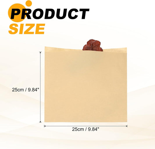 PATIKIL 9.84x9.84 Inch Paper Sandwich Bags, 100 Pcs Pastry Bag Small Pastry Bags Cookie Sleeves Food Packaging for Bakery Treats, Light Brown