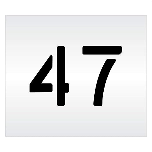 Pavement, Curb, and WheelStop Stencils - 6 inch Double Number Stencil - (47) - 6" x 9" x 1/8" (128 mil) - Pro-Grade