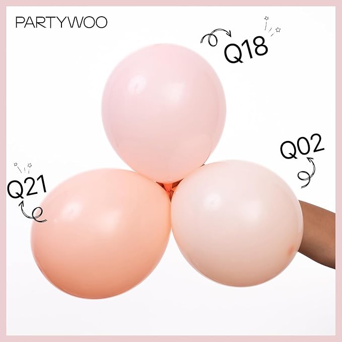 PartyWoo Baby Pink Balloons 140pcs Different Sizes of 18 12 10 5 Inch Pastel Light Pale Pink Balloon Arch Kit for Baby Shower Gender Reveal Wedding Princess Birthday Party Decorations Pink-Q18