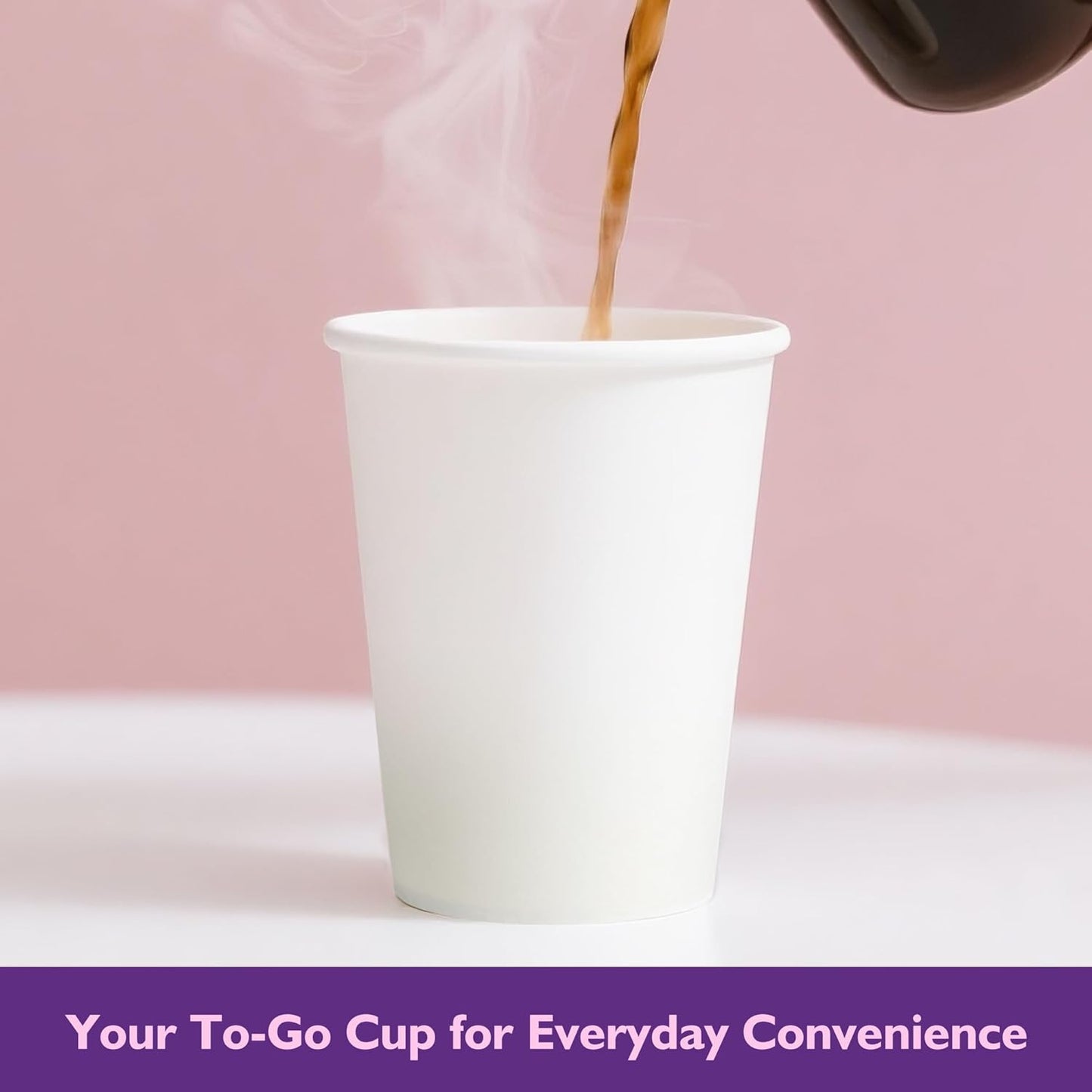 12 oz White Paper Coffee Cups, Disposable Hot Cups for Coffee, Tea, Cocoa, Beverages, 500 Pack