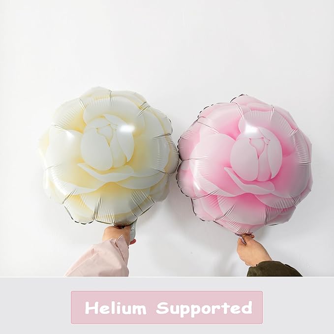 26 PCS Happy Mothers Day Balloons Pink and White Camellia Balloon Kit For Mother's Day Globos Para El Día De La Madre Mother Day I Love You Best Mom Foil Balloons Birthday Party Decorations for Mom