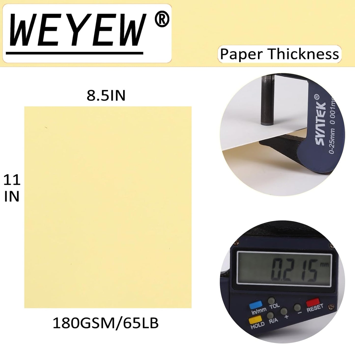Light Yellow Cardstock 8.5 x 11 Assorted, 40 Sheets, 20 Color Copy Paper, 65 LB/180 GSM for Card Making, Craft, Scrapbooking, Party Decors, Kids School Supplies