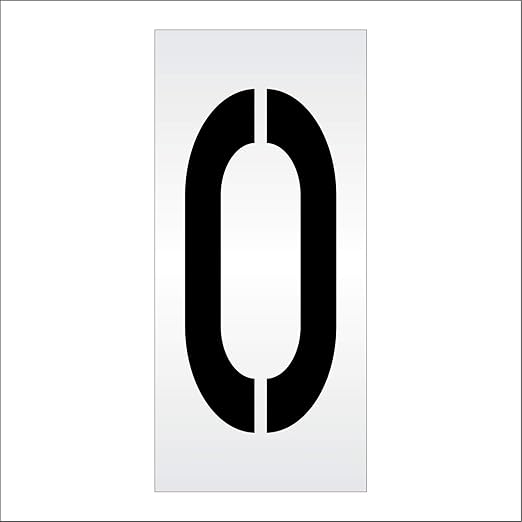 Pavement Stencils - 36 inch Single Number Stencil (Wide) - 0-36" x 16" x 1/8" (128 mil) - Pro-Grade