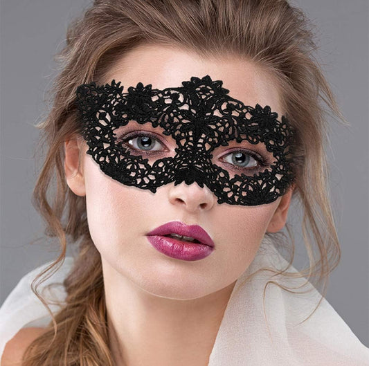 2 Pieces Masquerade Mask for Women Black Lace Mask for Masquerade Ball, Halloween Party
