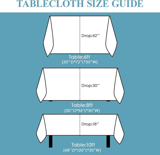 VidaFete Tablecloth 90 * 156inch 2pack Rectangle Table Cloth Polyester, Stain Wrinkle Resistant Dining Table Cover for Kitchen Dinning Party Wedding Rectangular Tabletop Buffet Decoration(White)
