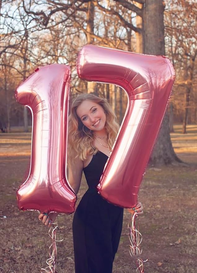 Numbers Balloon 3, 40 Inch Large Pink Balloon for Three Year Old Birthday Decor, 3 13 30 31 Birthday Party Decorations for Wedding Supplies