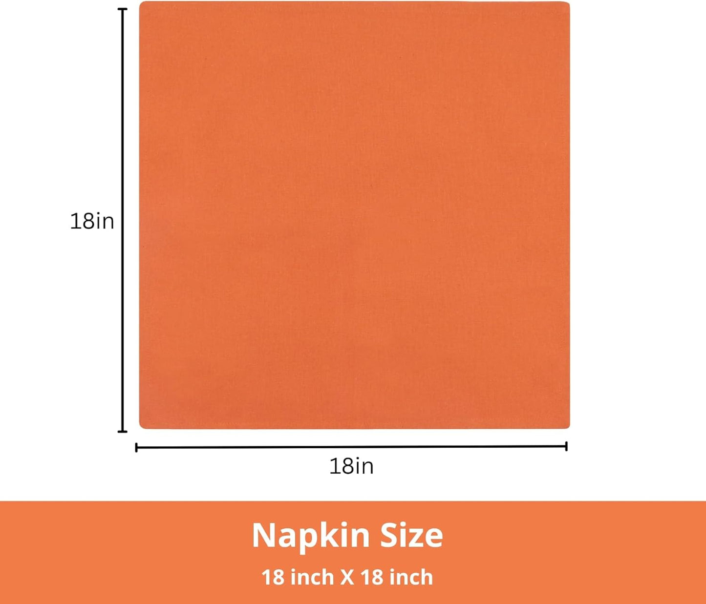 PurpleEssences Set of 12 Cloth Dinner Napkins 100% Cotton 18x18 Inch - Soft Durable Washable - Ideal for Farmhouse Party Fall Thanksgiving - Perfect Everyday Use Table Linen - Orange