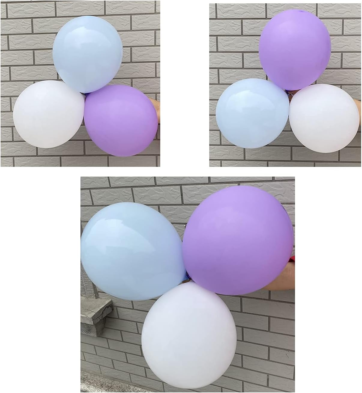 60 Pcs 12 Inch Latex Balloons for Birthday, Wedding, Baby Shower Decorations - Purple Blue White Party Balloons Bulk Pack, Spring Summer Party Supplies