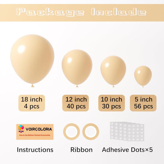 130pcs Blush Pink Balloons Different Sizes 18" 12" 10" 5" Boho Pink Latex Balloon Garland Arch Kit for Birthday Baby Shower Graduation Wedding Gender Reveal Party Decorations
