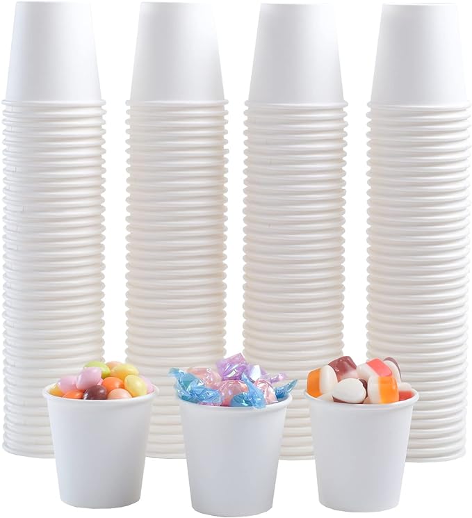 Lamosi 300 Pack 3 oz Paper Cups for Bathroom, Disposable Small Mouthwash Cup, 3oz Mini Espresso Cups for Travel, Party, Picnics, Home, Applicable to Cup Dispenser
