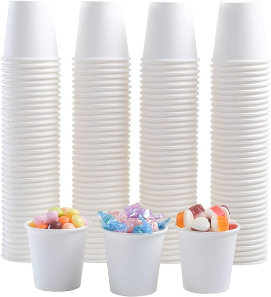 Lamosi 300 Pack 3 oz Paper Cups for Bathroom, Disposable Small Mouthwash Cup, 3oz Mini Espresso Cups for Travel, Party, Picnics, Home, Applicable to Cup Dispenser