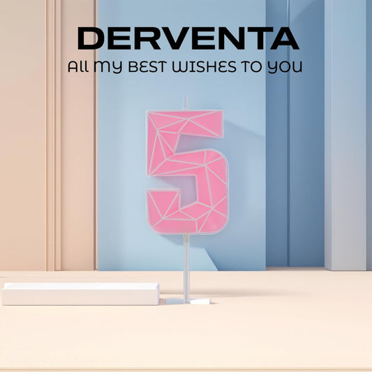 DERVENTA Birthday Candle Big Number 3D Macaron Pink 3.7 inch Party Celebration Anniversary Decoration Cake Topper 1 Piece (Number 0 Macaron Pink)
