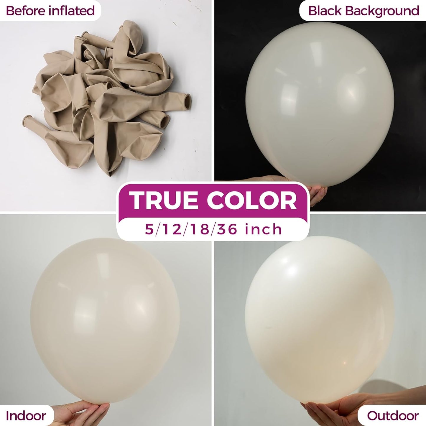 Bezente White Sand Latex Party Balloons - 100 Pack 12 inch Round Helium Sand White Balloons for Birthday Wedding Bridal Shower Gender Reveal Thanksgiving Party Decoration