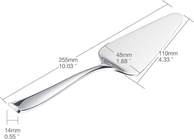 KSENDALO Pie Cake Server, Stainless Steel Pastry Spatula, Serving for Birthday, Wedding, Party, Celebration, Home, Dishwashersafe, Silver