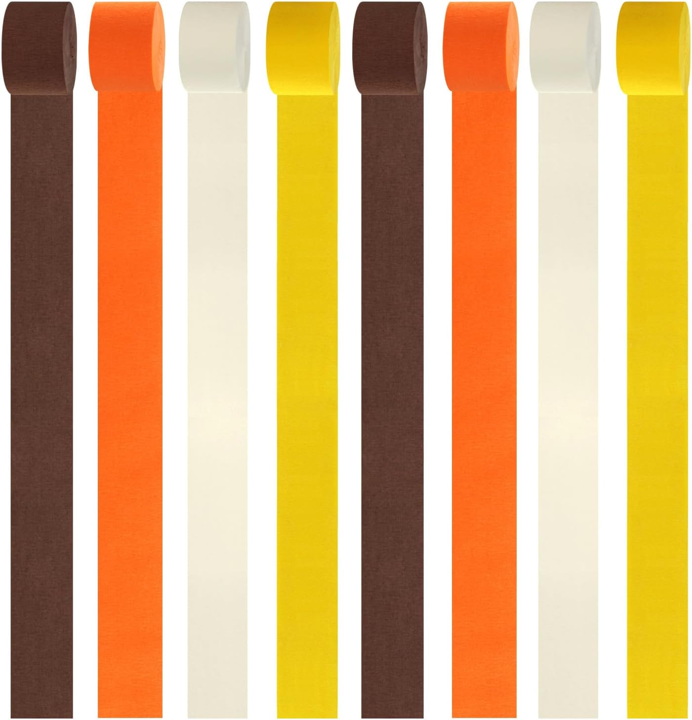 Yellow-Beige Orange-Brown Fall Party-Decorations Streamers - 8 Rolls Boho Autumn Baby Shower Thanksgiving Harvest Crepe Tissue Paper Streamer,Birthday Bridal Bachelorette Wedding Garland Panduola