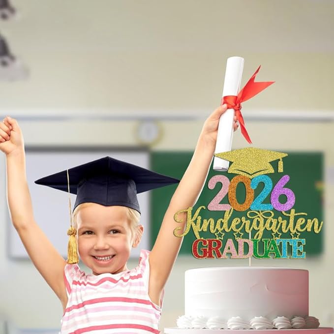 Kindergarten Grad Cake Topper,2026 Graduation Cake Topper,Peace Out Kindergarten Next Stop 1st Grade cake Decorations,2026Kindergarten Graduation Party Decorations Supplies