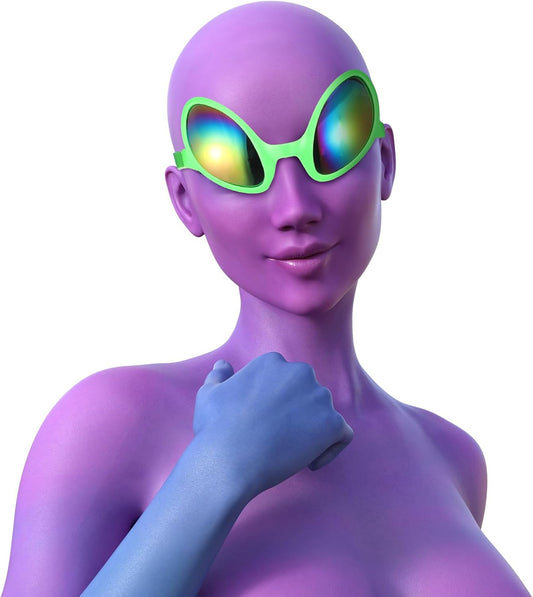 Bencailor 12 Pack Halloween Alien Glasses with Lenses Funny Glasses for Alien Costume Accessories Halloween Night Party Favor(Mixed Colors)