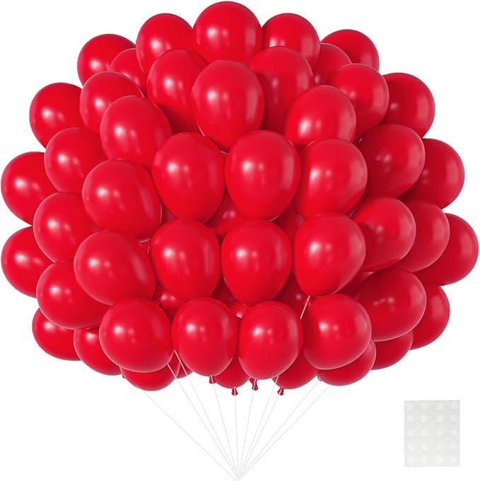 Patimate Red Balloons 150 Pack 5 Inch Matte Red Latex Balloons for Birthday Valentine's Day Christmas Independence Day Graduation Wedding Anniversary Engagement Bridal Shower Party Decorations
