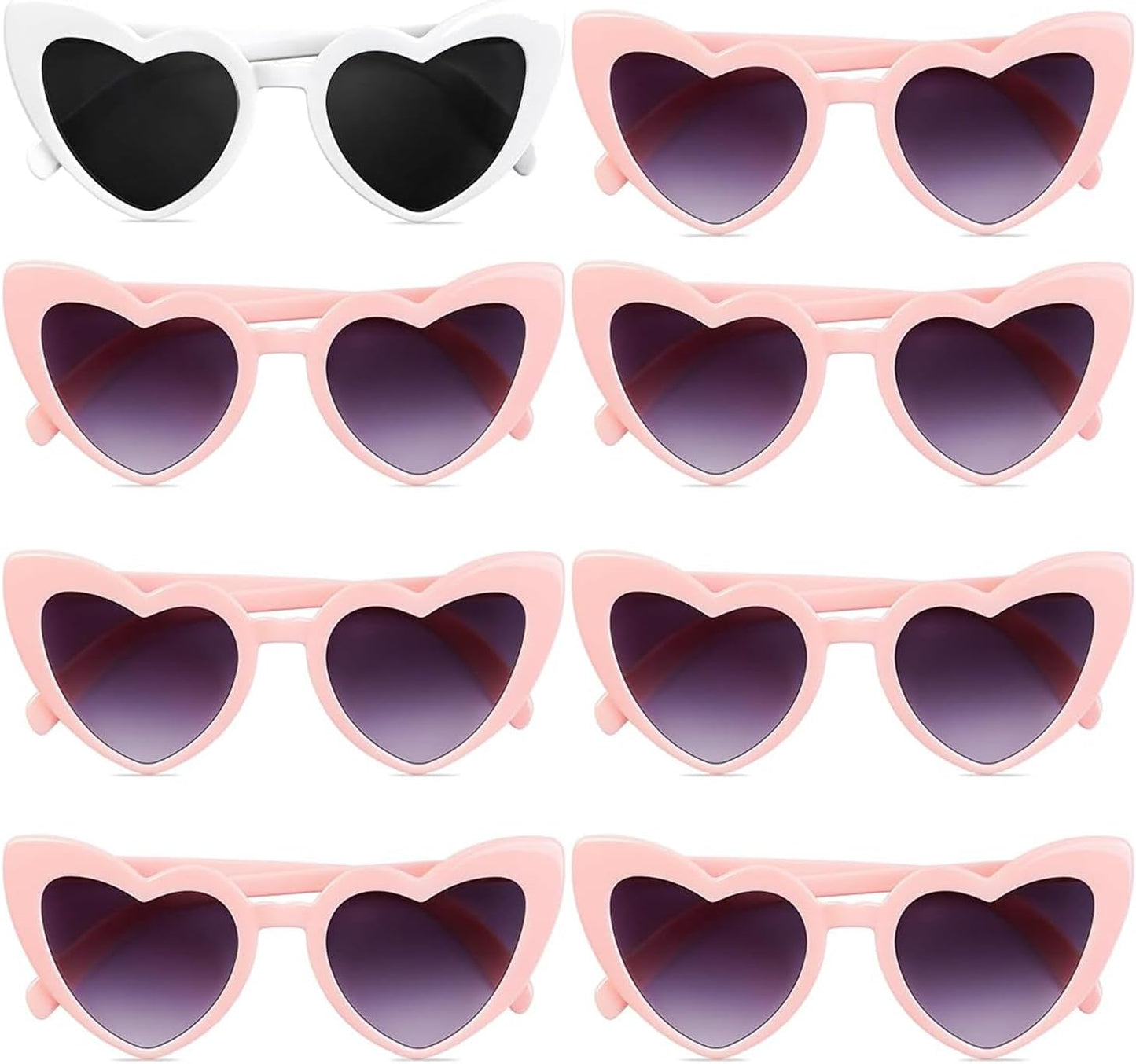 AEAHALY Pink White Black Heart Sunglasses for Women Vintage Bride Heart Shaped Sunglasses Wedding Party Accessories