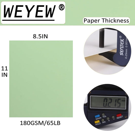 Light Green Cardstock 8.5 x 11 Thick Paper, 40 Sheets 65 LB/180 GSM, Cardstock Printer Paper for Invitations, Menus, Wedding, DIY Cards, Kids School Supplies