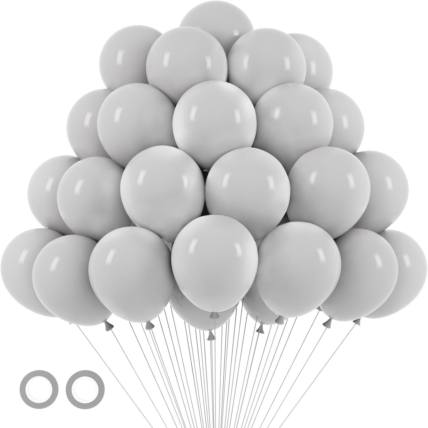 105pcs Light Gray Balloons 12inch Party Latex Balloons for Boys Girls Birthday Baby Shower Gender Reveal Wedding Sunflower Party Decorations