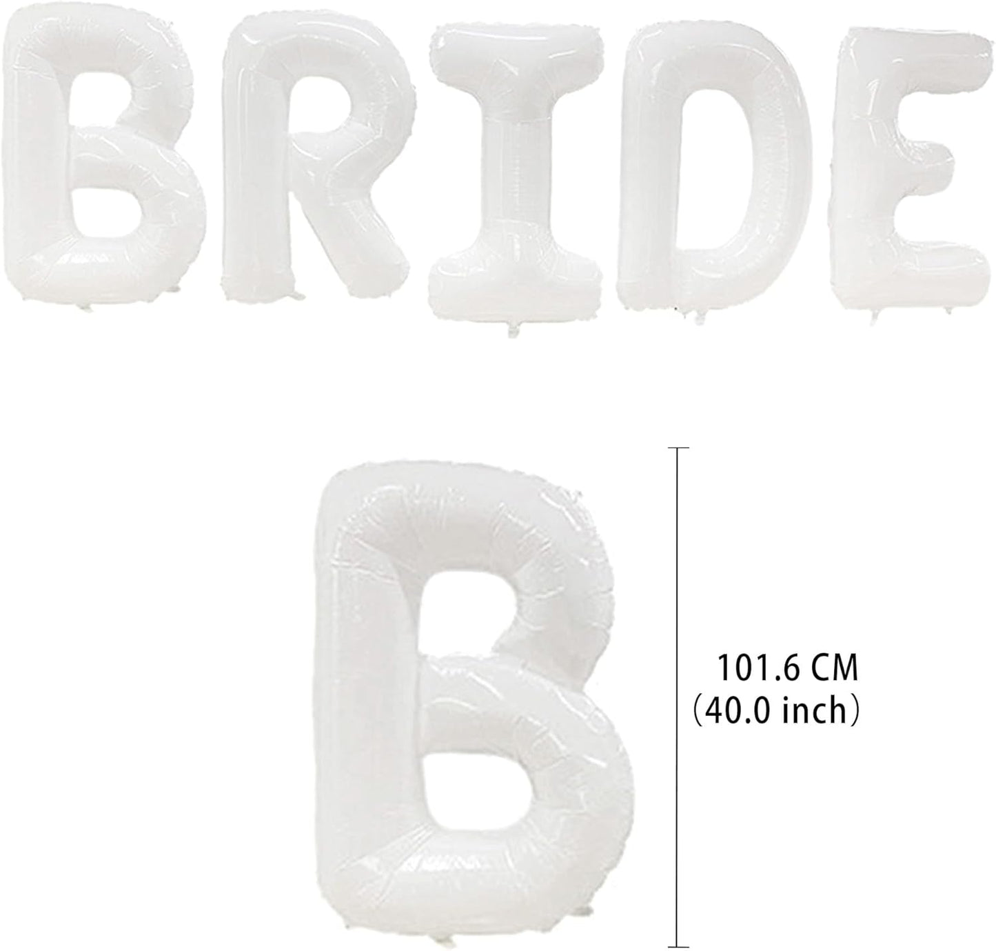 40 Inch Bride Balloons, White Bride To Be Balloon For Bridal Shower Decor,Bachelorette Party Decorations, Engagement Party Supplies
