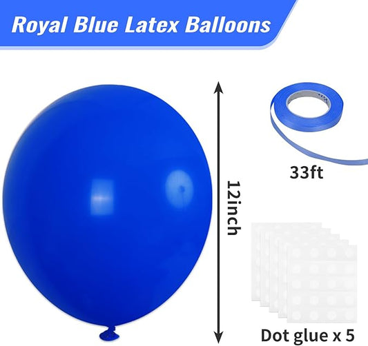 RUBFAC 120pcs Balloons for Birthday Baby Shower Graduation Anniversary Wedding Party Supplies Garland Arch Decoration,12 Inches,Royal Blue