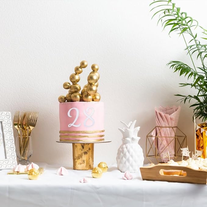 2 Sets 0~9 Numbers Happy Birthday Cake Toppers, Large Acrylic Cake Numbers Toppers, DIY Cupcake Toppers, Gold Silver Acrylic Wedding Party Cupcake Toppers, Birthday Party Supplies