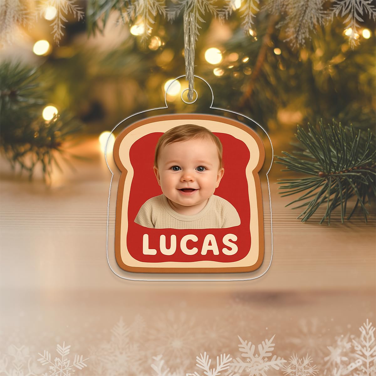 Custom Photo Baby Spread Ornament, Personalized New Baby Christmas Ornament, First Christmas Keepsake, Holiday Decoration Acrylic Ornament – Personalized Christmas Tree