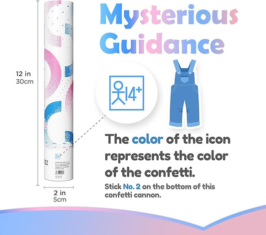 Gender Reveal Confetti Cannon - Biodegradable Powder & Confetti Poppers - Blue, 2 Pack - Baby Boy Gender Reveal Smoke Bombs - Powder Cannon Party Poppers Blue Party Supplies