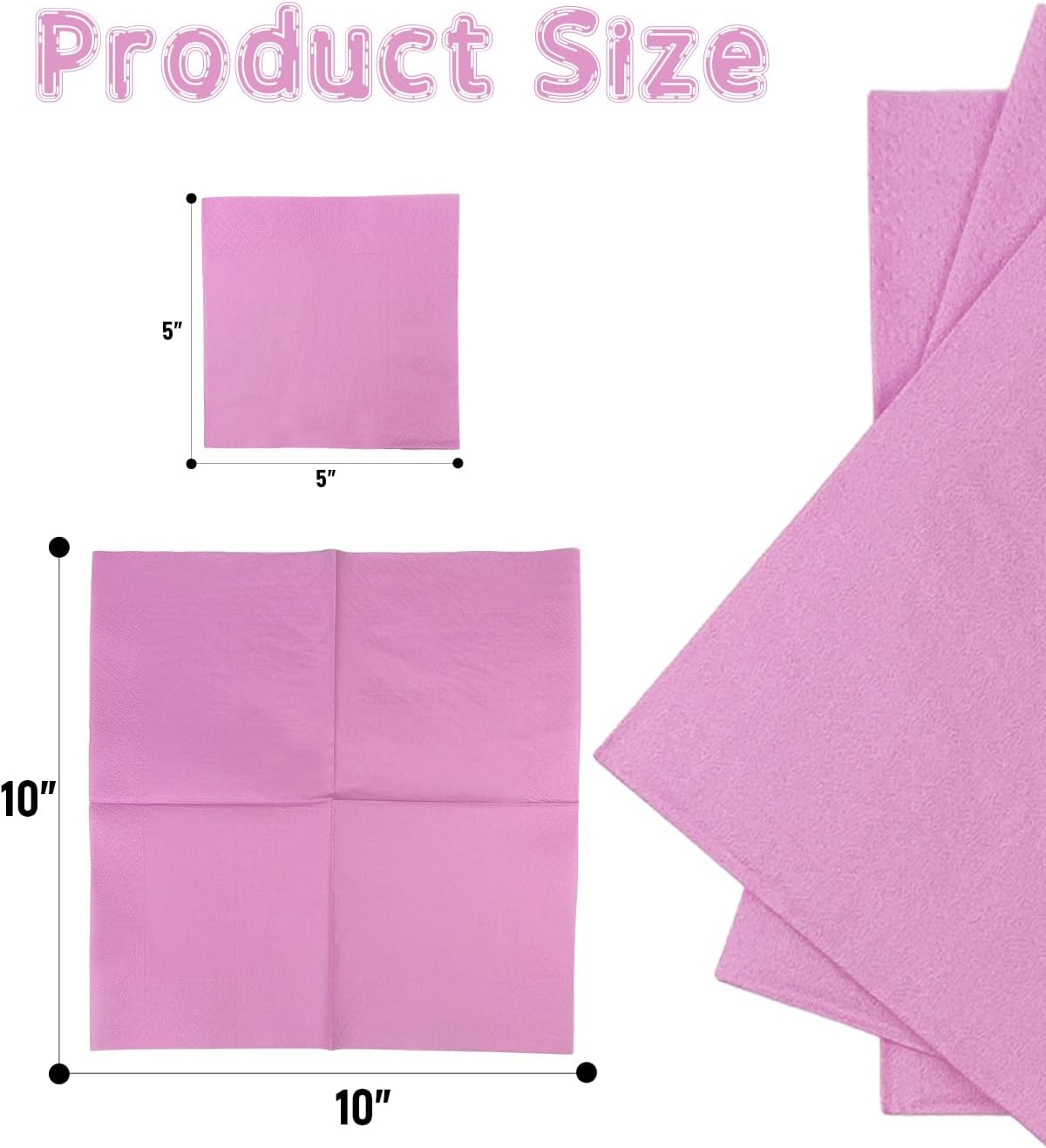 Light Pink Cocktail Napkins 5 * 5inch disposable Beverage Napkin paper for Cocktail, Wedding, Dinner，Birthday Party Dessert Wine Paper Napkins（ 120 Count）