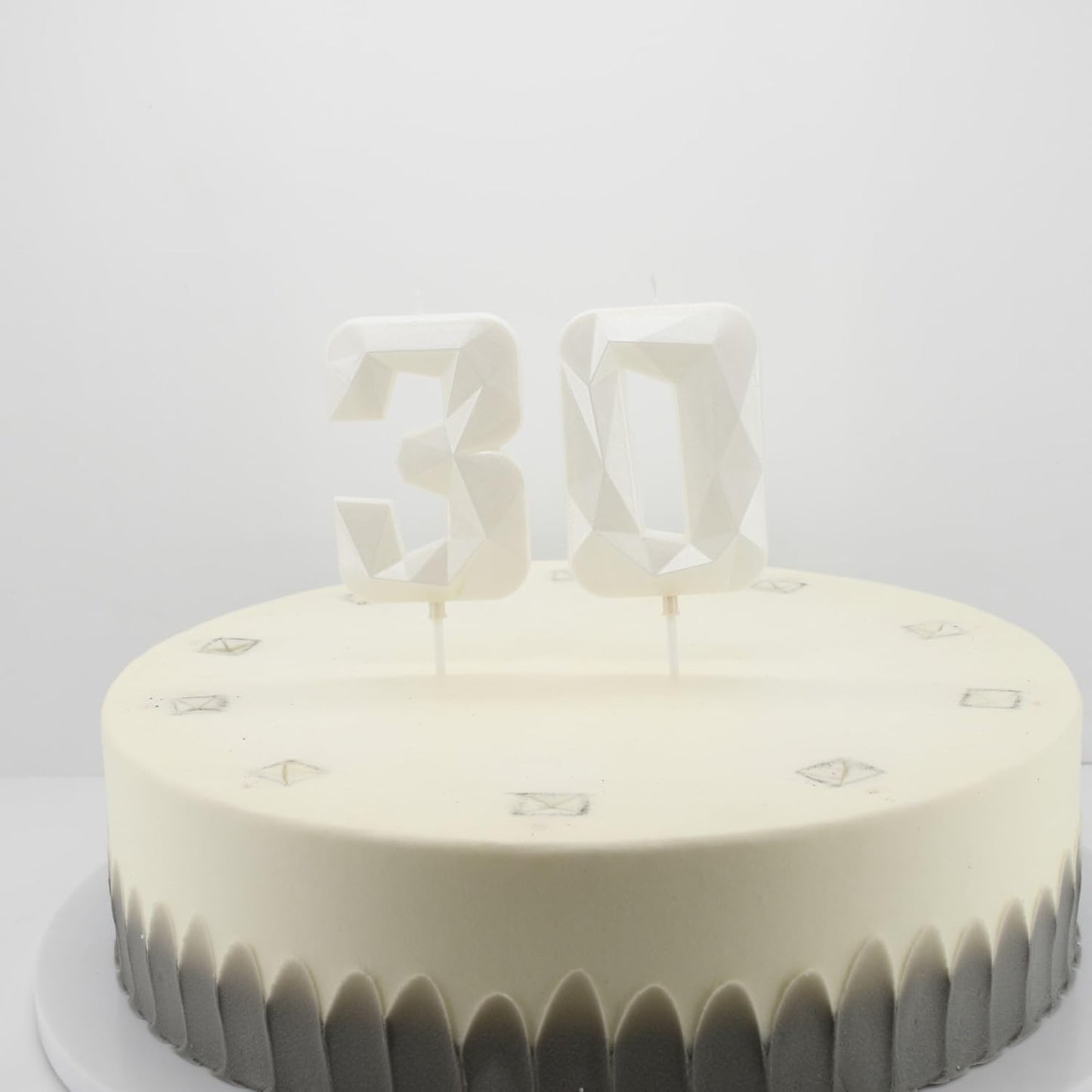 DERVENTA Large Birthday Candle Number 3D White 3.7 inch Party Celebration Anniversary Decoration Cake Topper 1 Piece (Number 60 White)