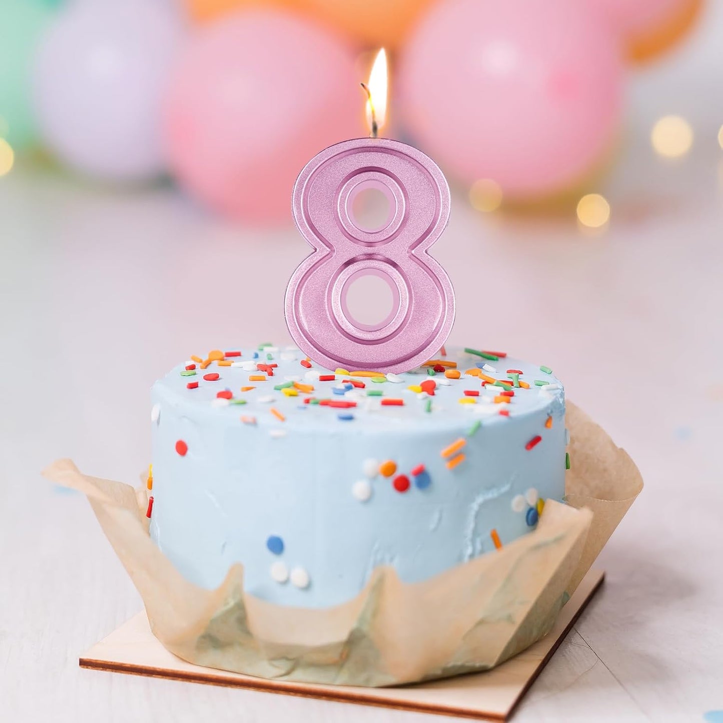 BEAN LIEVE Rose Gold Birthday Candles Number 8, Rose Gold Number Candles, Cake Number Candles for Birthday Parties and Wedding Anniversary Celebrations