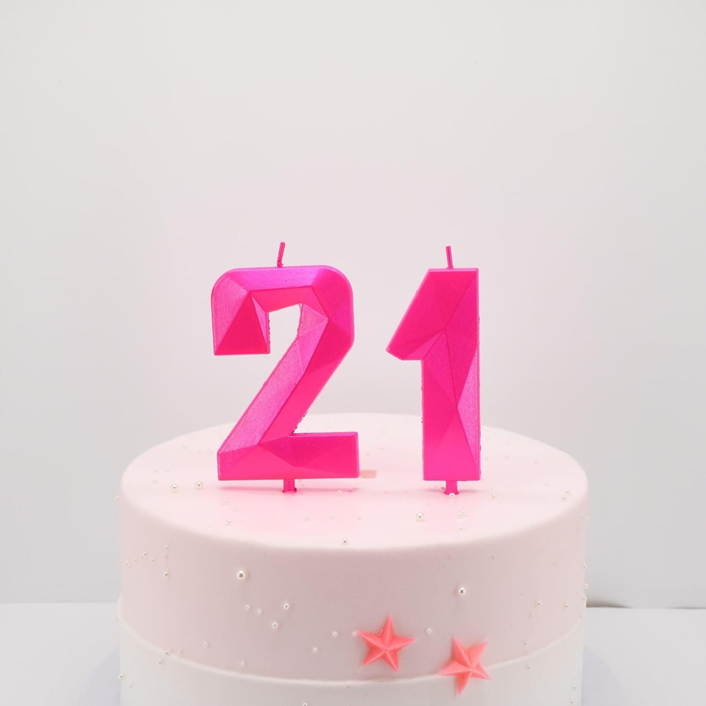 DERVENTA Large Birthday Candle Number 3D Pink 3.7 inch Party Celebration Anniversary Decoration Cake Topper 1 Piece (Number 60 Pink)