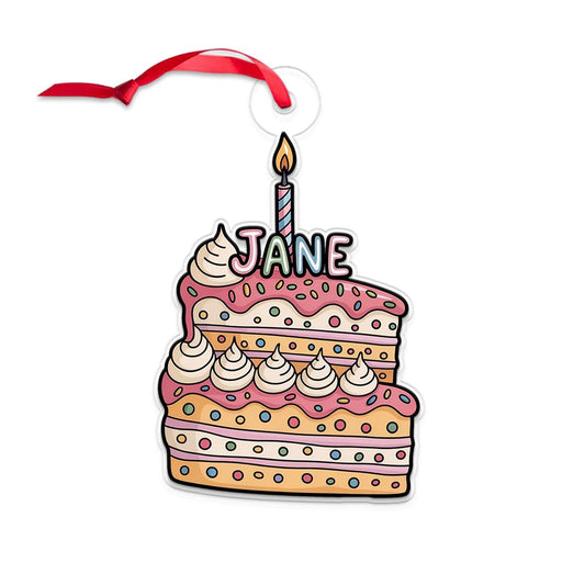 Custom Birthday Cake Ornament, Personalized Funny Christmas Ornament, Party Lover Holiday Gift, Quirky Keepsake Decoration, Xmas Ornament Acrylic Ornament – Personalized Christmas