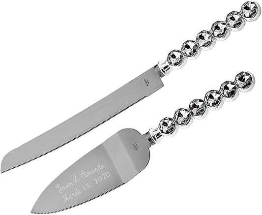 GIFTS INFINITY Personalized Wedding Cake Knife and Server Set with Engraving – Cake Cutting Utensil Set, Keepsake Gift for Wedding, Anniversary, Reception, Birthday & Other Occasions (ST-101)