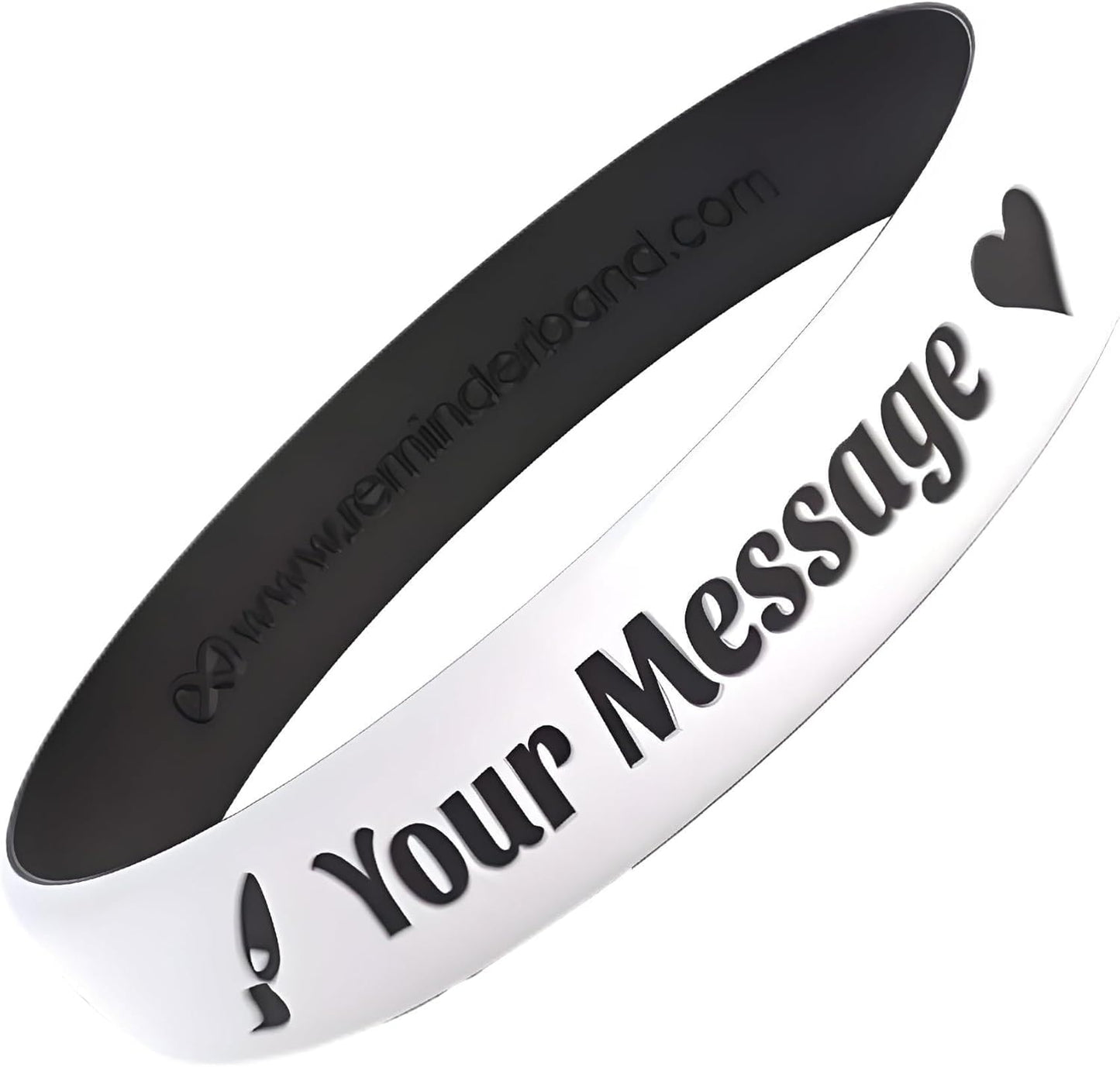 Reminderband Custom 100% Silicone Luxe Wristbands – Personalized Motivational Bracelets, Bulk Rubber Bands for Events, Fundraisers, Awareness, Gifts - Hypoallergenic Bands