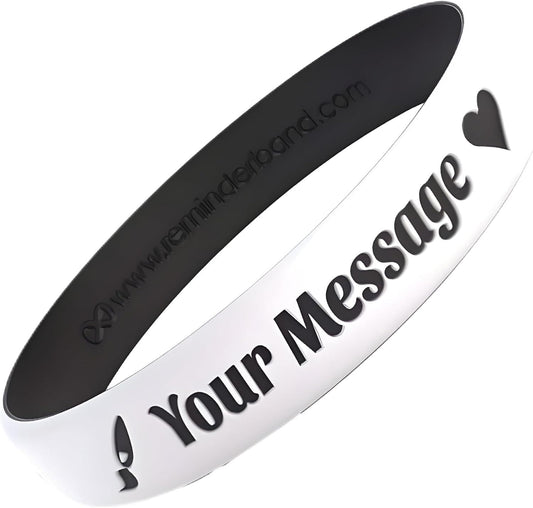 Reminderband Custom 100% Silicone Luxe Wristbands – Personalized Motivational Bracelets, Bulk Rubber Bands for Events, Fundraisers, Awareness, Gifts - Hypoallergenic Bands