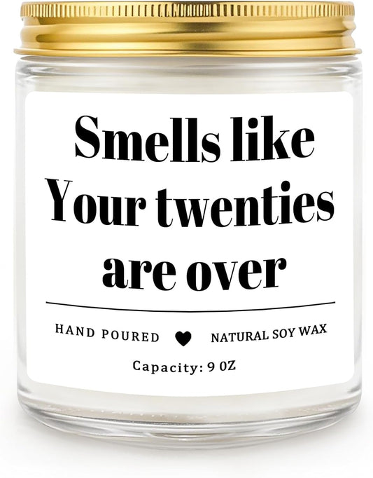 Homsolver 30th Birthday Gifts for Women Men, 9OZ Lavender Scent Happy Birthday Candles with 50+ Hours Burn Time, Unique Handmade 30th Birthday Decorations for Her Him, Friend, Sister, Wife, Husband