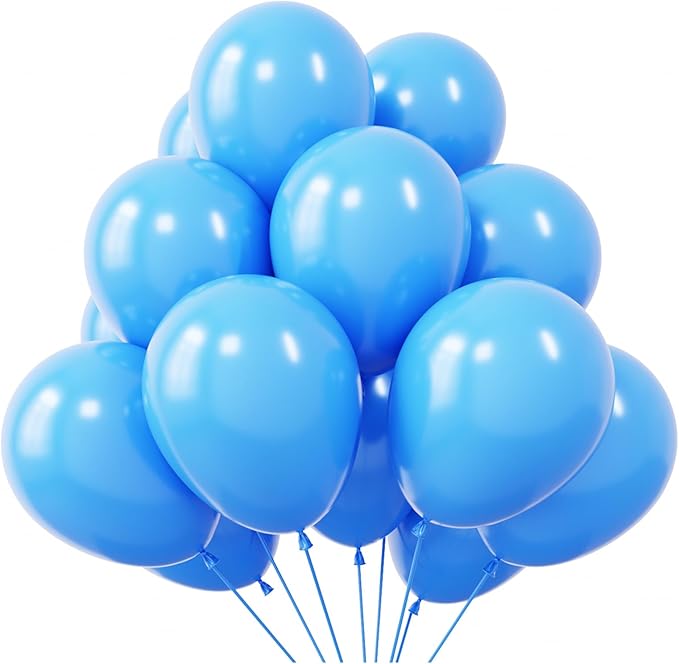 KBZVNAF Blue Balloons Latex Party Balloons - 50 Pack 12 inch Helium Matte Blue Balloons for Birthday Wedding Baby Shower Gender Reveal Party Decorations