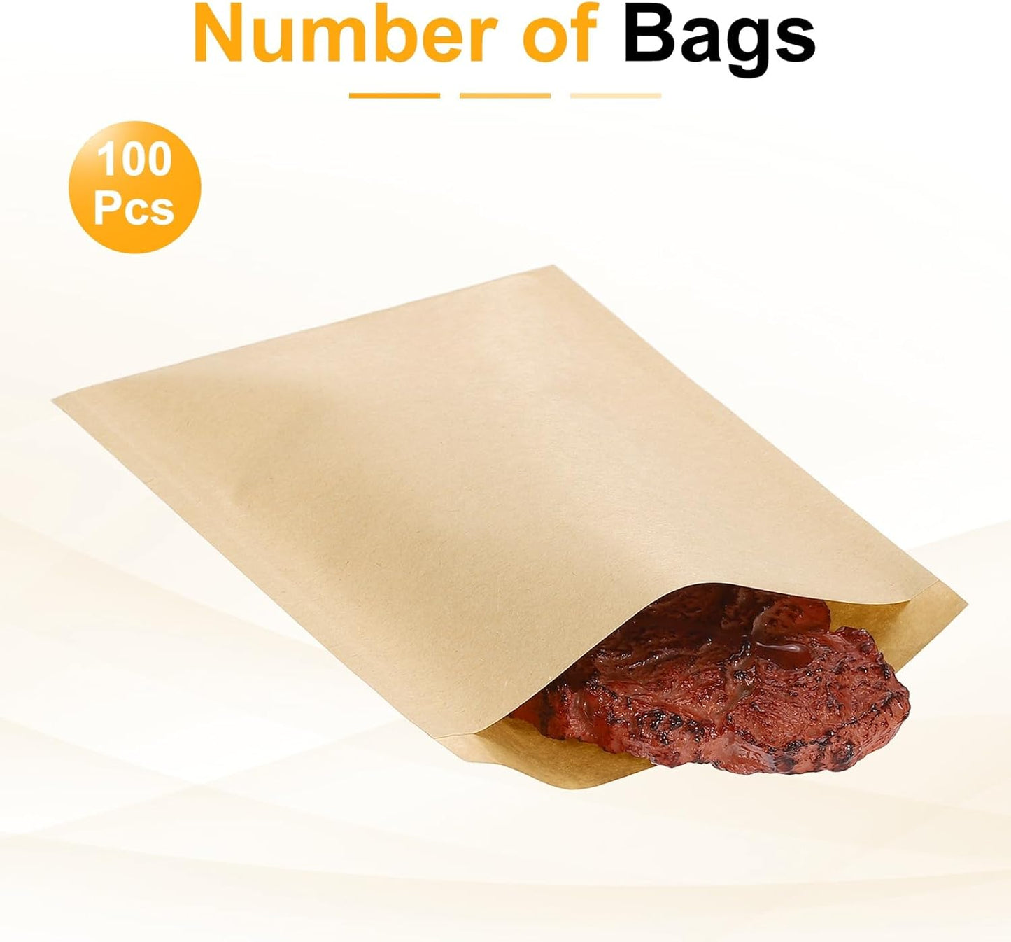 PATIKIL 4.72x6.5 Inch Paper Sandwich Bags, 100 Pcs Pastry Bag Small Pastry Bags Cookie Sleeves Food Packaging for Bakery Treats, Light Brown
