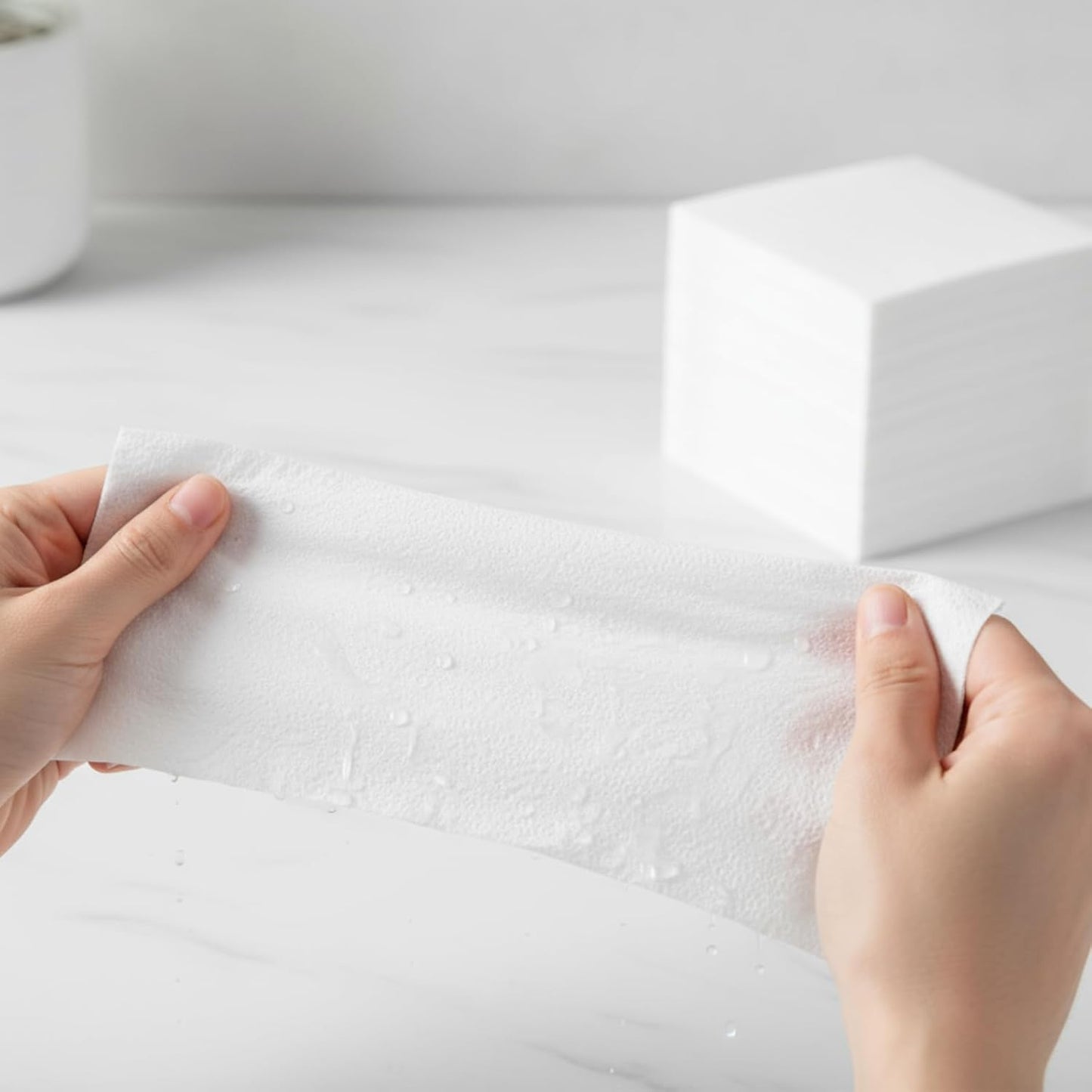 Henoyso 1500 Pack White Cocktail Napkins Bulk, 9.8'' x 9.8'' 2 Ply Disposable 100% Bamboo Paper Napkins for Wedding Bar Party Birthday Dinner Beverage Holiday Elegant Restaurant Event