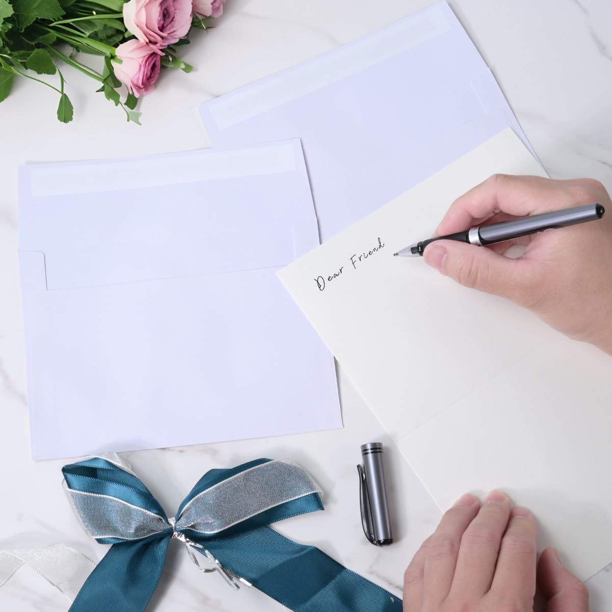 Keketer A2 White Printable Envelopes 80 Pack Self - Seal, for 5x7 Cards, Weddings, Invitations, Baby Shower 4.375 x 5.75 Inches