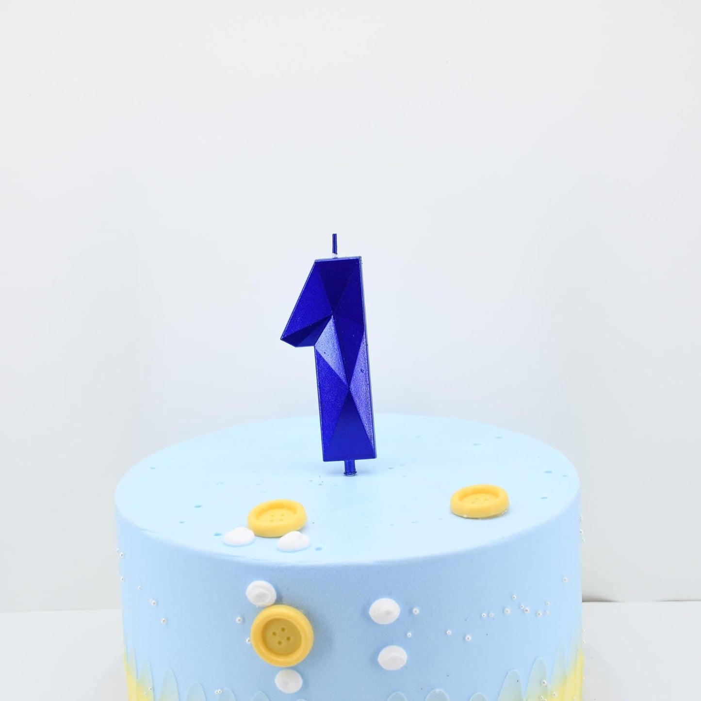 DERVENTA Large Birthday Candle Number 3D Blue 3.7 inch Party Celebration Anniversary Decoration Cake Topper 1 Piece (Number 1 Blue)