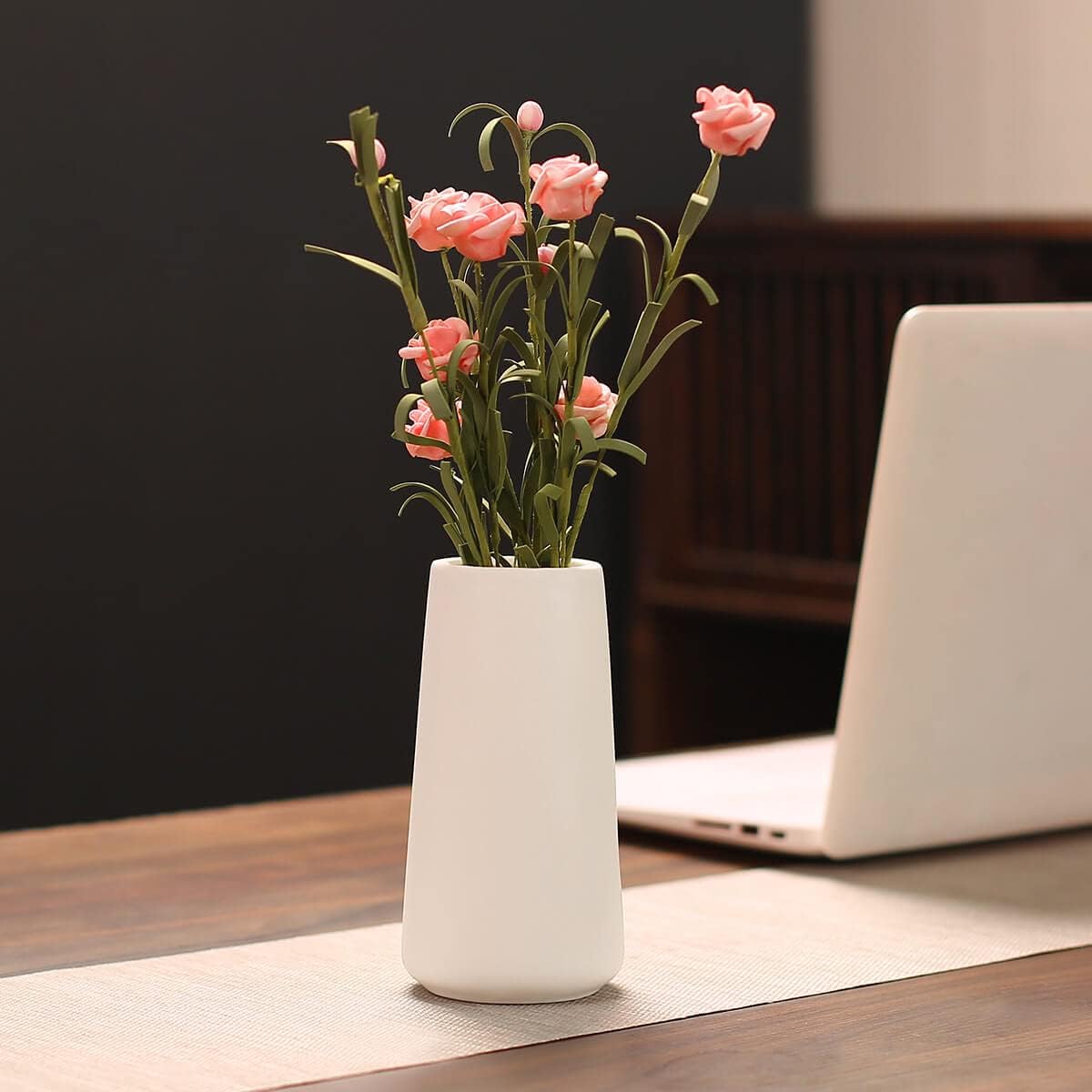 Ceramic Vases - Nordic Minimalism Style Decoration, Elegant Vase for Mantel, Table, Living Room Decoration, White Modern Geometric Decorative Flowers Vases for Home Decor