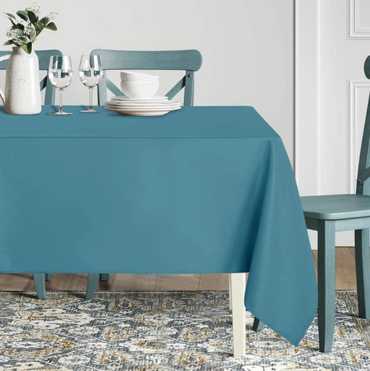 sancua Square Tablecloth - 60 x 60 Inch - Stain and Wrinkle Resistant Washable Polyester Table Cloth, Decorative Fabric Table Cover for Dining Tables, Buffet Parties and Camping, Teal
