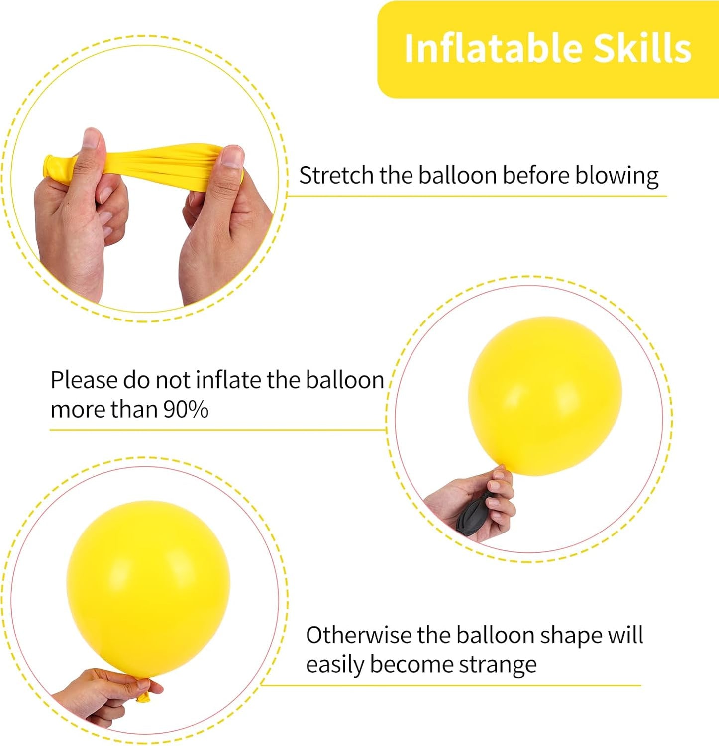 RUBFAC 92pcs Yellow Balloons Different Sizes 18 12 10 5 Inch for Garland Arch Premium Latex Balloons for Happy New Year Decorations 2024 Birthday Party Graduation